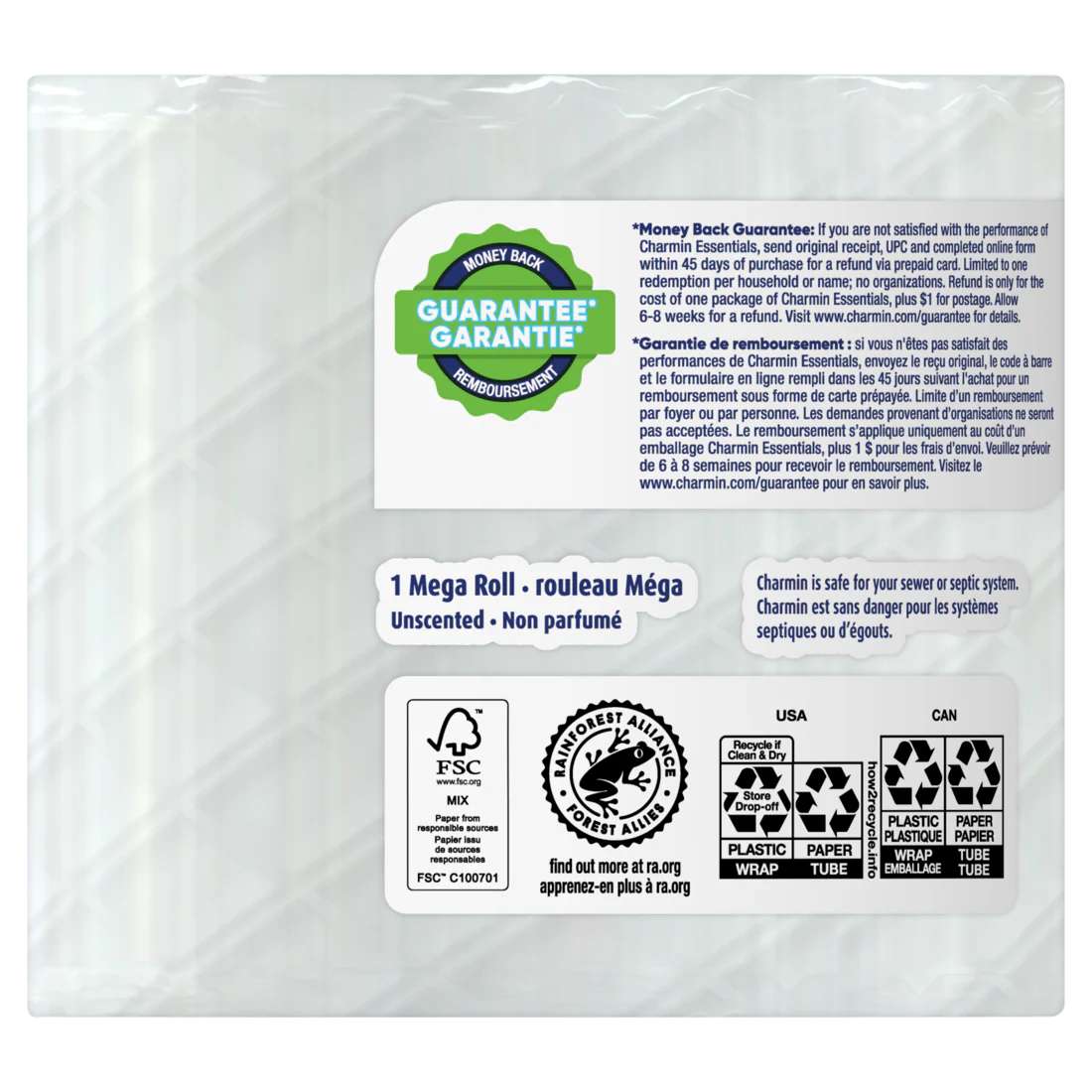 Charmin Essentials Strong Toilet Paper 1 Mega Roll 429 Sheets Per Roll - 1ct/36pk - Image 2