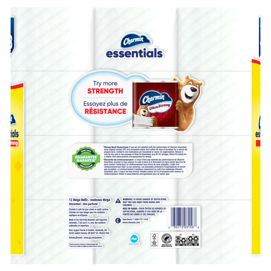 Charmin Essentials Strong Toilet Paper 12 Mega Rolls 429 Sheets Per Roll - 12ct/4pk - Image 2