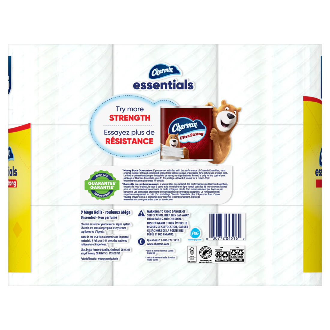 Charmin Essentials Strong Toilet Paper 9 Mega Rolls 429 Sheets Per Roll - 9ct/4pk - Image 2