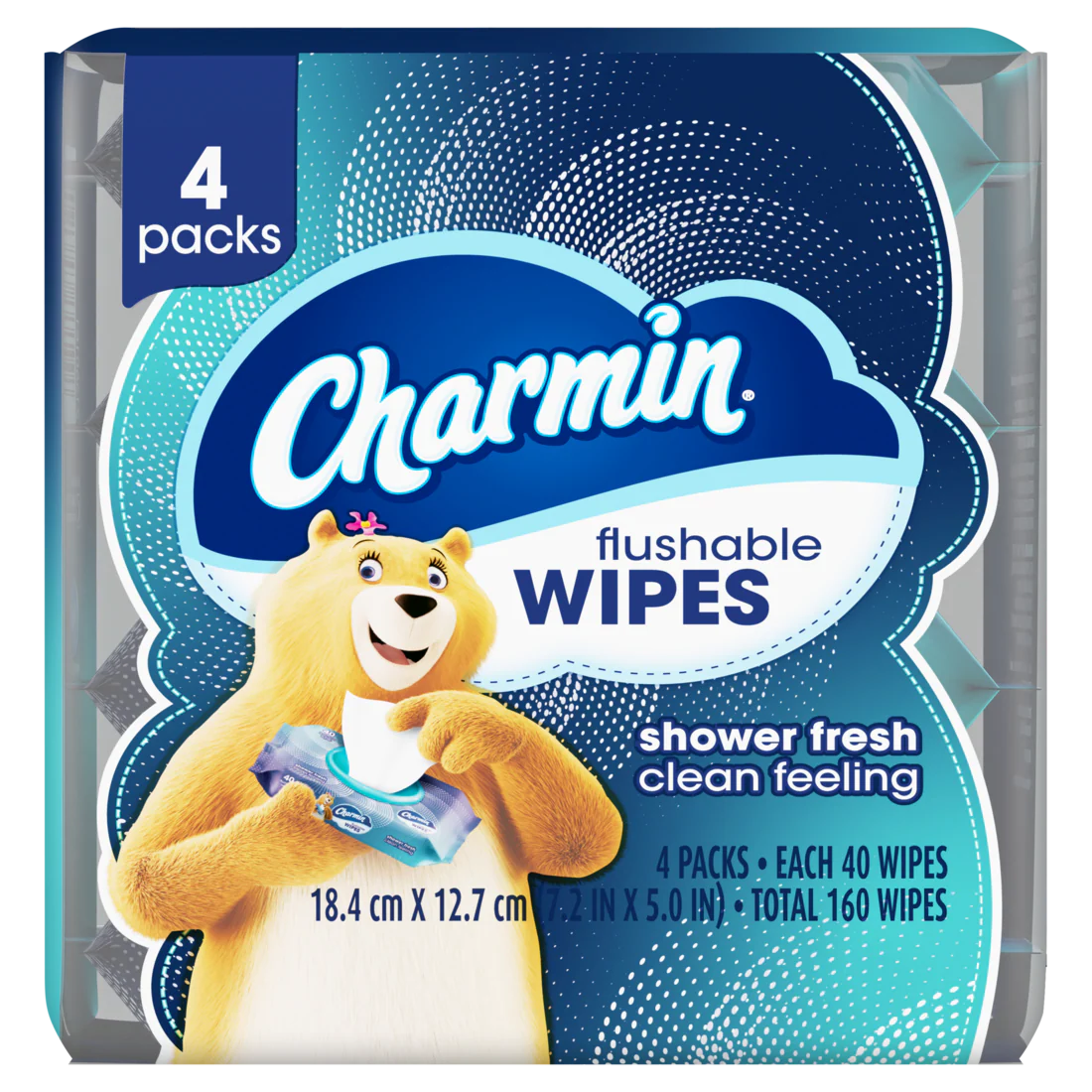 Charmin Wet Wipes Flushable 4 Packs 40 Wipes Per Pack 160 Total Wipes - 160ct/6pk
