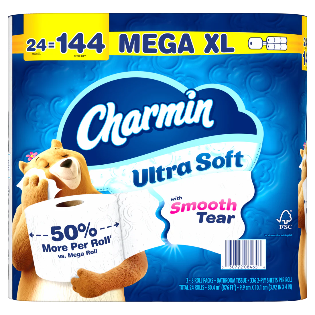 Charmin Ultra Soft Toilet Paper Mega XL Rolls 336 sheets per roll - 24ct/1pk - Image 2