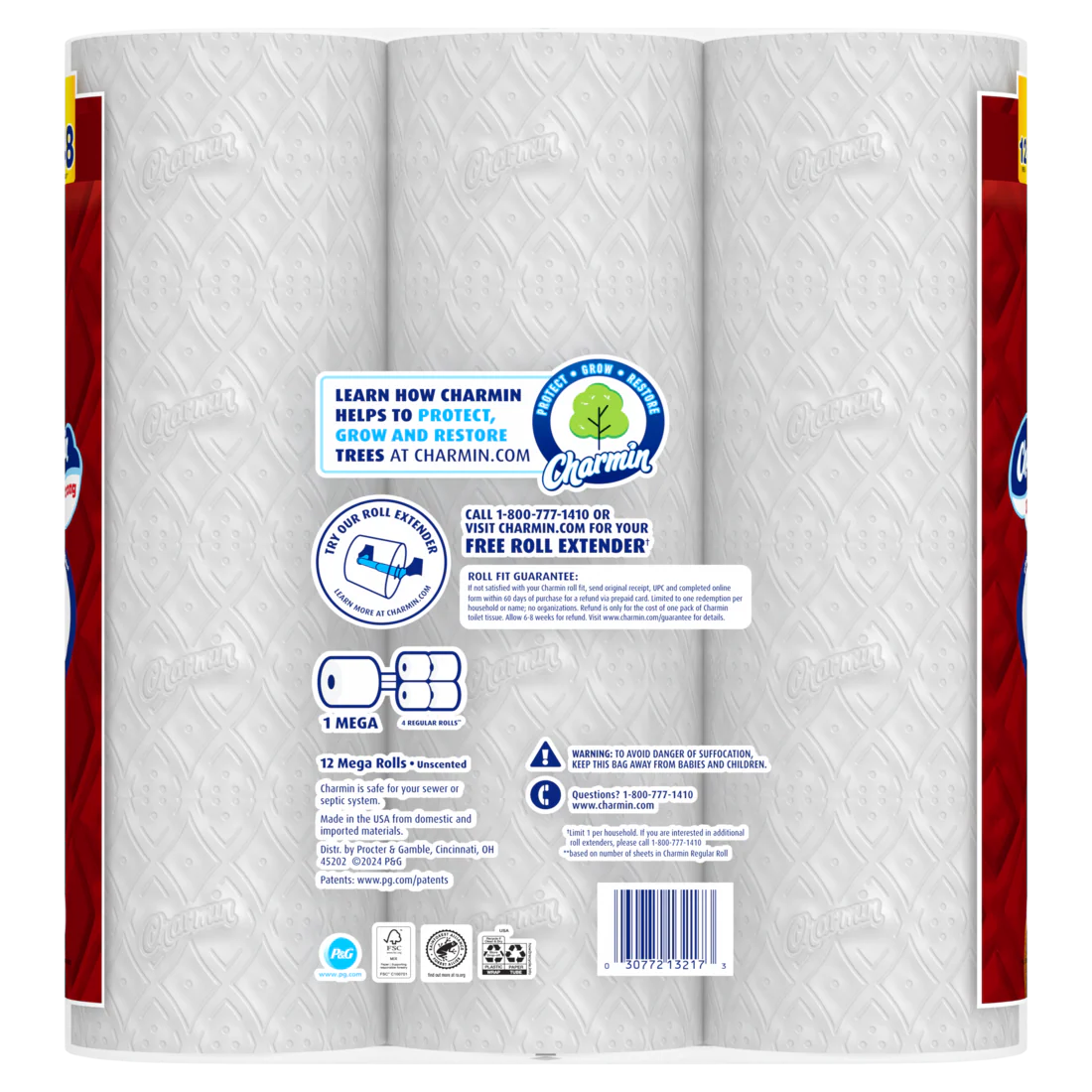 Charmin Toilet Paper Ultra Strong 12 Mega Rolls 2-Ply Bath Tissue 220 Sheets Per Roll - 12ct/4pk - Image 2