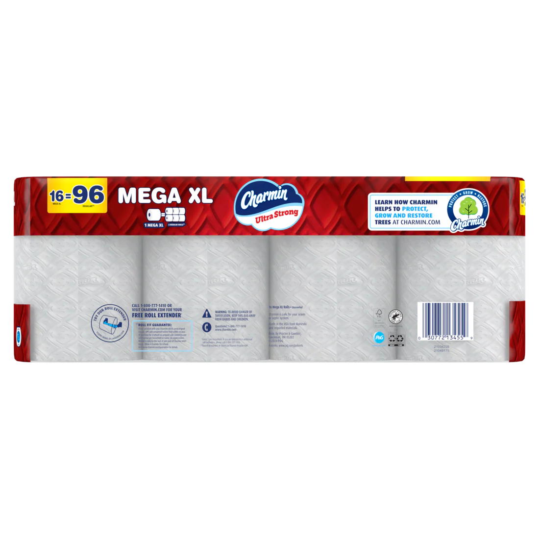 Charmin Toilet Paper Ultra Strong 16 Mega XL Rolls 2-Ply Bath Tissue 330 Sheets Per Roll - 16ct/1pk - Image 2