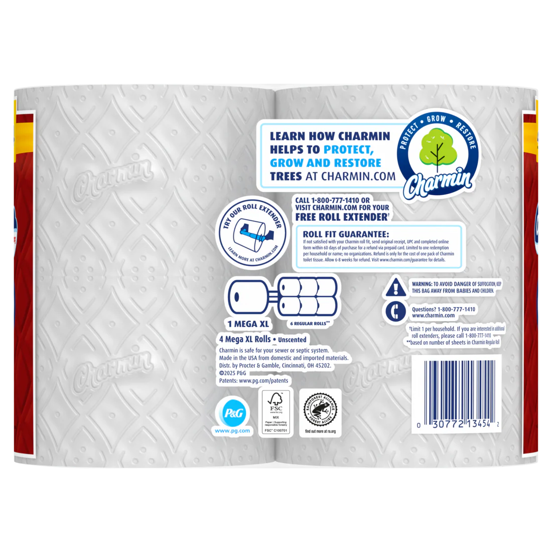 Charmin Toilet Paper Ultra Strong 4 Mega XL Rolls 2-Ply Bath Tissue 330 Sheets Per Roll - 4ct/6pk - Image 2