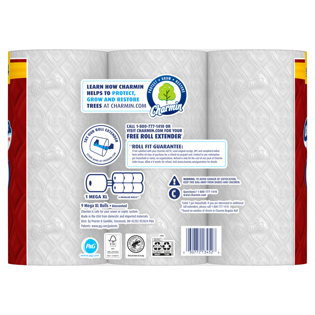Charmin Toilet Paper Ultra Strong 9 Mega XL Rolls 2-Ply Bath Tissue 330 Sheets Per Roll - 9ct/4pk - Image 2