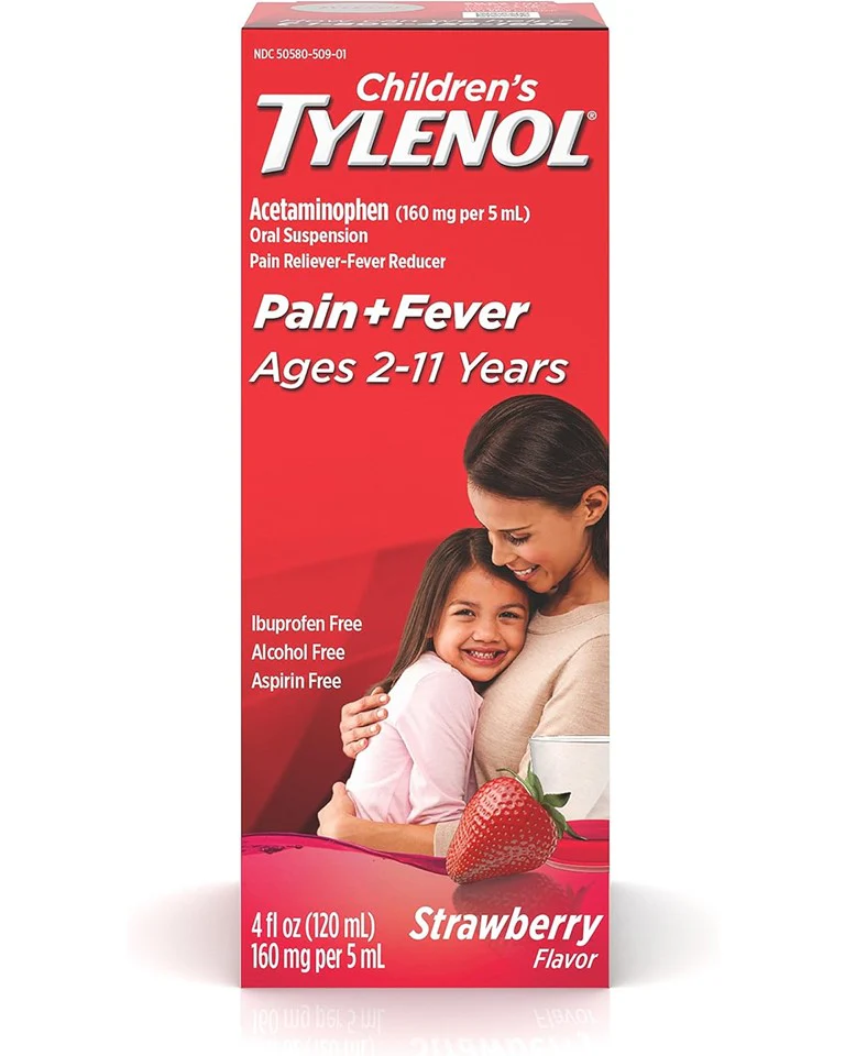 Children's Tylenol Pain Reliever Fever Reducer Ages 2-11 Strawberry Flavor - 4oz/3pk
