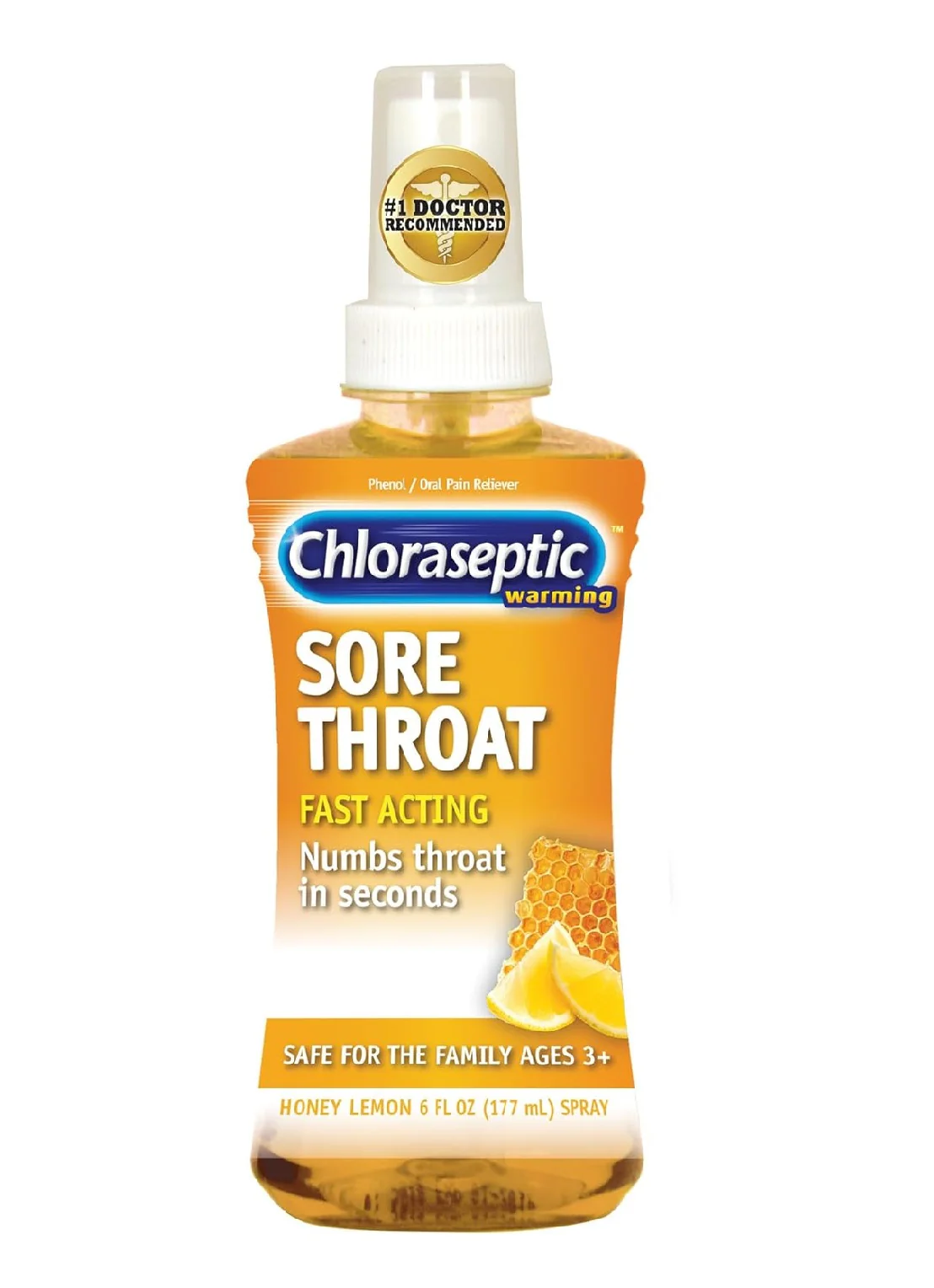 Chloraseptic Warming Sore Throat Lozenges Real Honey Lemon - 6oz/12pk