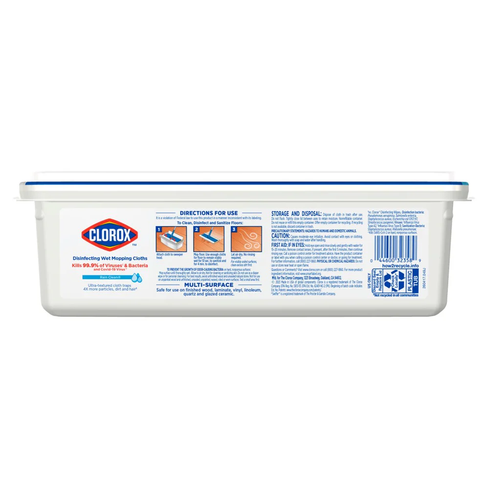 Clorox Disinfecting Wet Mop Cloths Rain Clean - 24ct/6pk - Image 2