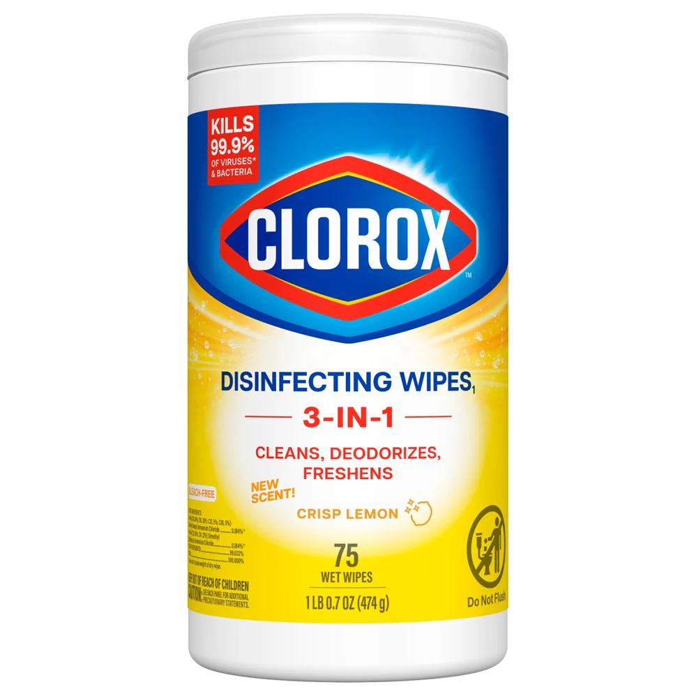 Clorox Disinfecting Wipes Crisp Lemon - 75ct/6pk