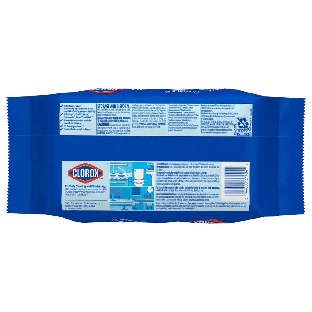 Clorox Disinfecting Wipes Flex Pack Crisp Lemon - 75ct/6pk - Image 2