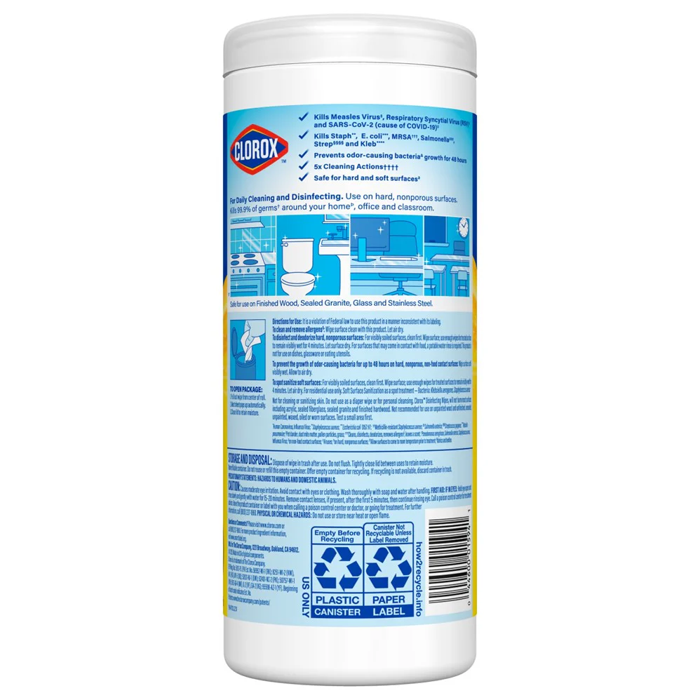 Clorox Disinfecting Wipes Crisp Lemon - 35ct/12pk - Image 2