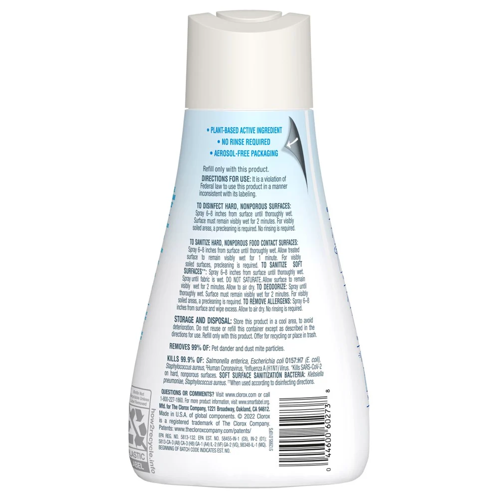 Clorox Disinfecting Mist Refill Free & Clear Of Fragrances & Dyes - 14oz/6pk - Image 2