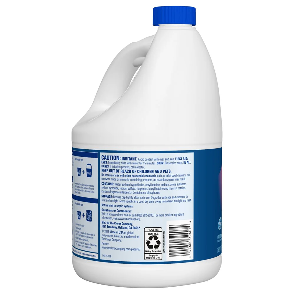 Clorox Bleach Liquid Splash-Less Fresh Meadow Concentrated - 117oz/3pk - Image 2