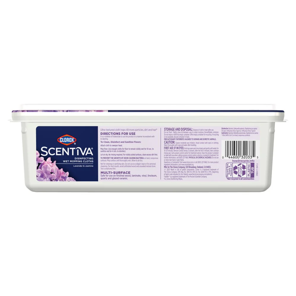 Clorox Scentiva Disinfecting Wet Mopping Cloths Lavender & Jasmine - 24ct/6pk - Image 2