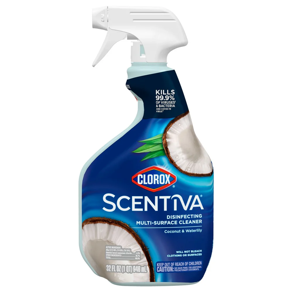 Clorox Scentiva Multi-Surface Cleaner Spray Coconut & Waterlily - 32oz/9pk