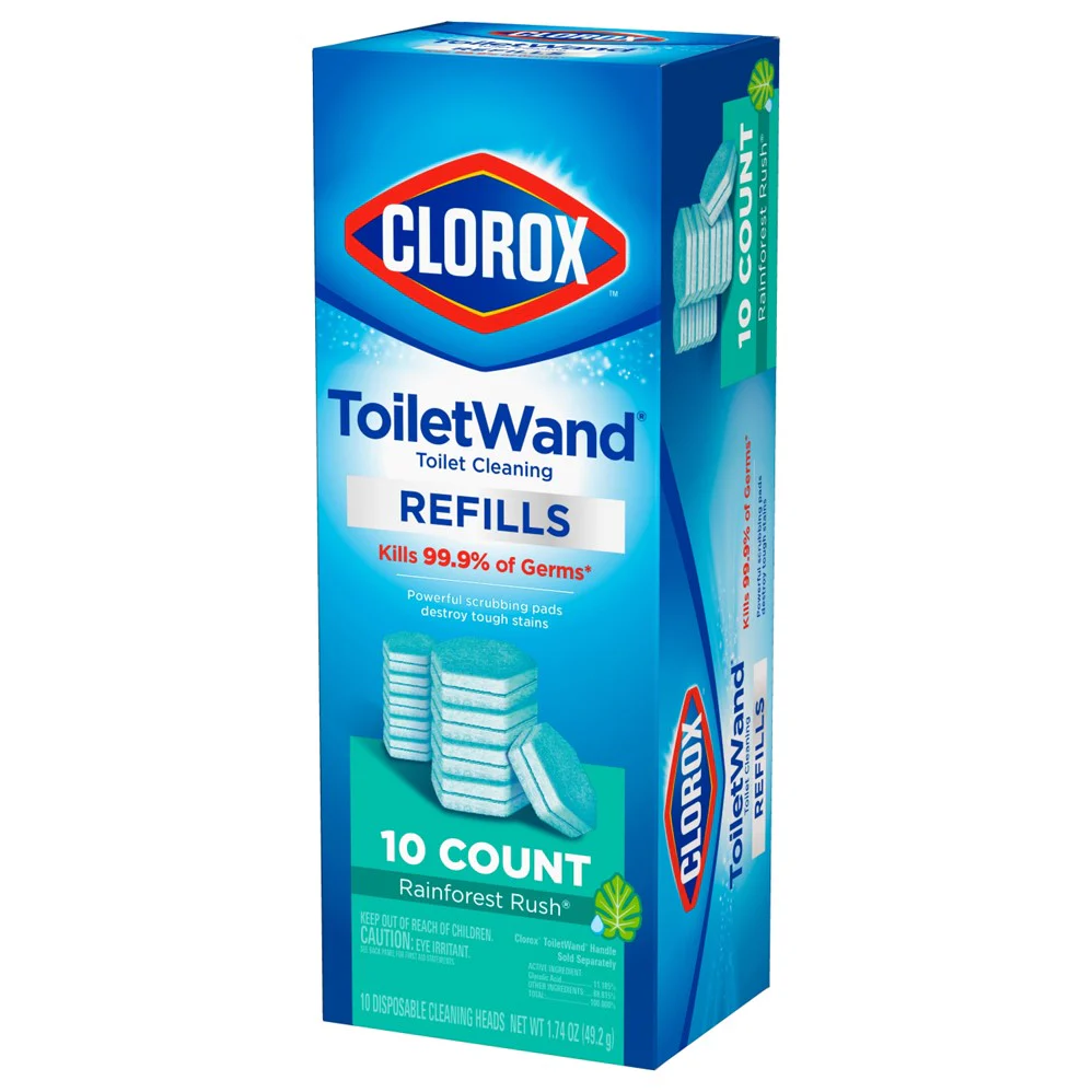 Clorox Toiletwand Disposable Toilet Cleaning Rainforest Rush Refill - 10ct/6pk