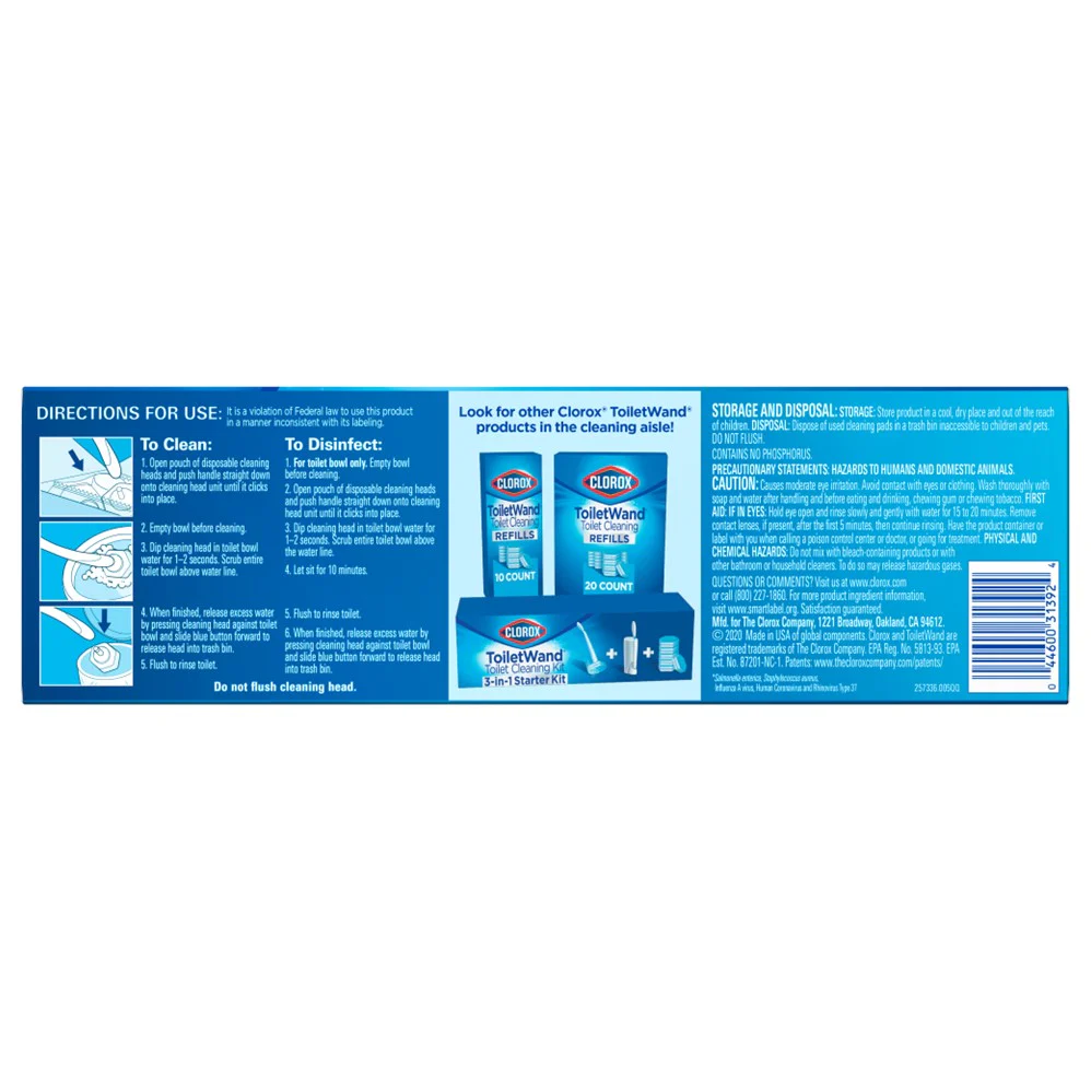 Clorox Toiletwand Disposable Toilet Cleaning Rainforest Rush Refill - 10ct/6pk - Image 2