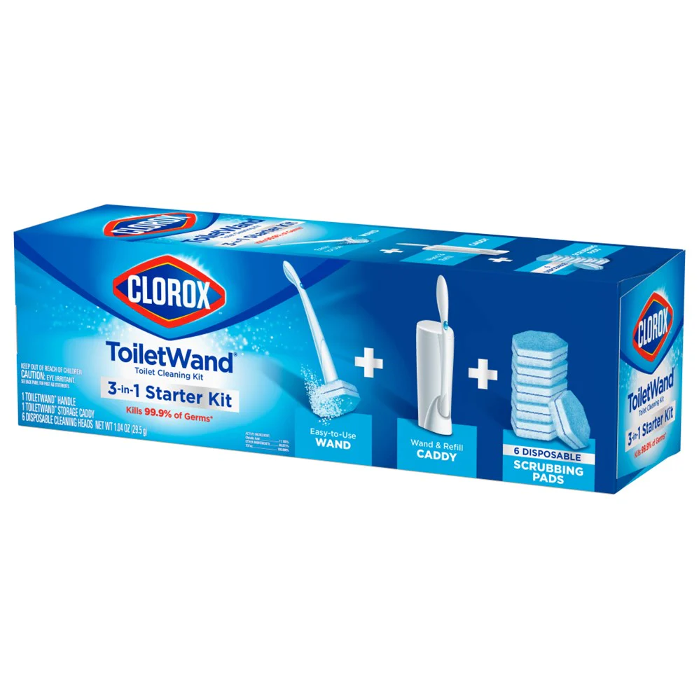 Clorox Toiletwand Disposable Toilet Cleaning Starter Kit W/Caddy Horizontal - 1ct/6pk