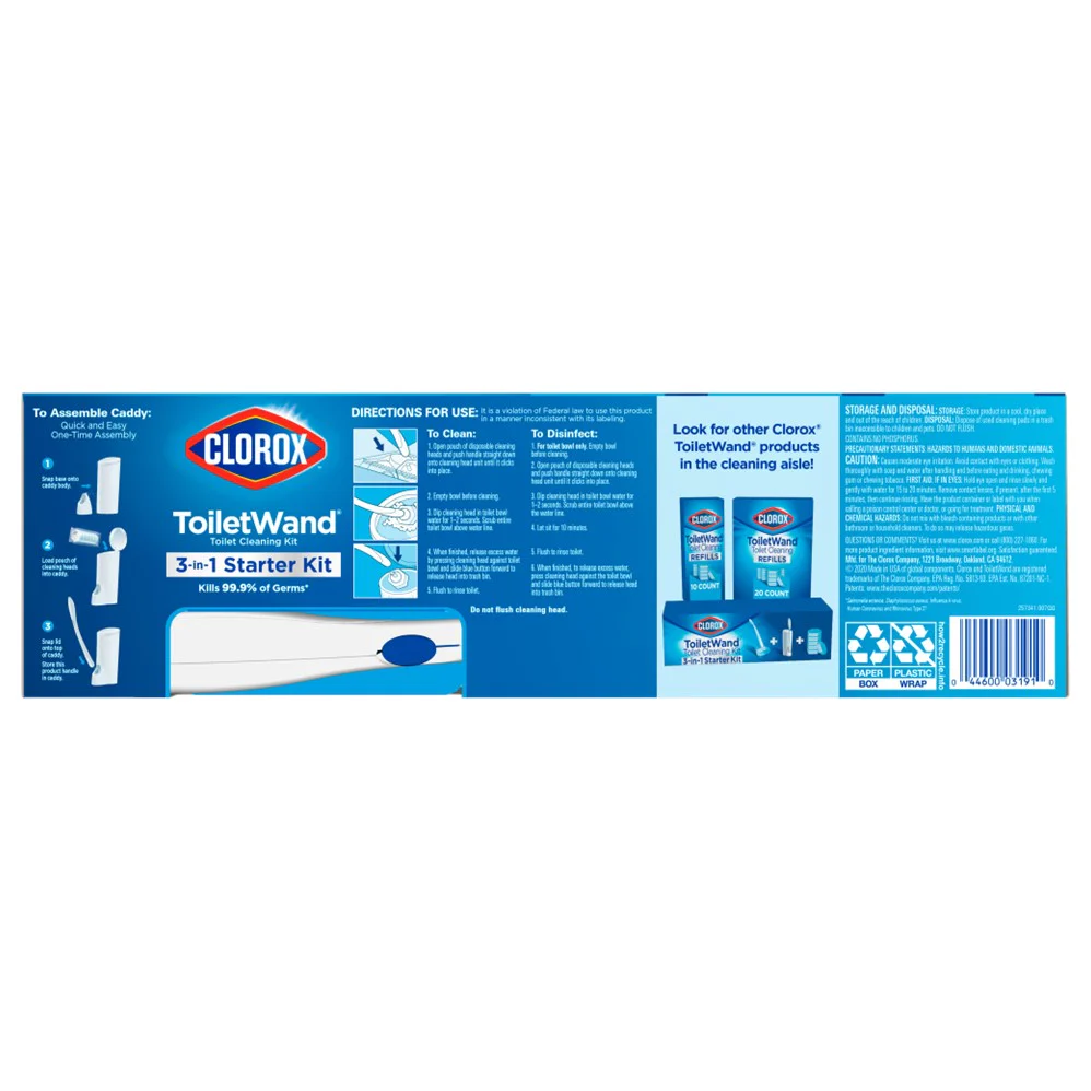 Clorox Toiletwand Disposable Toilet Cleaning Starter Kit W/Caddy Horizontal - 1ct/6pk - Image 2