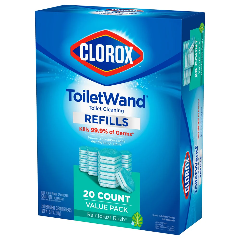 Clorox Toiletwand Disposable Toilet Cleaning Rainforest Rush Refill - 20ct/4pk