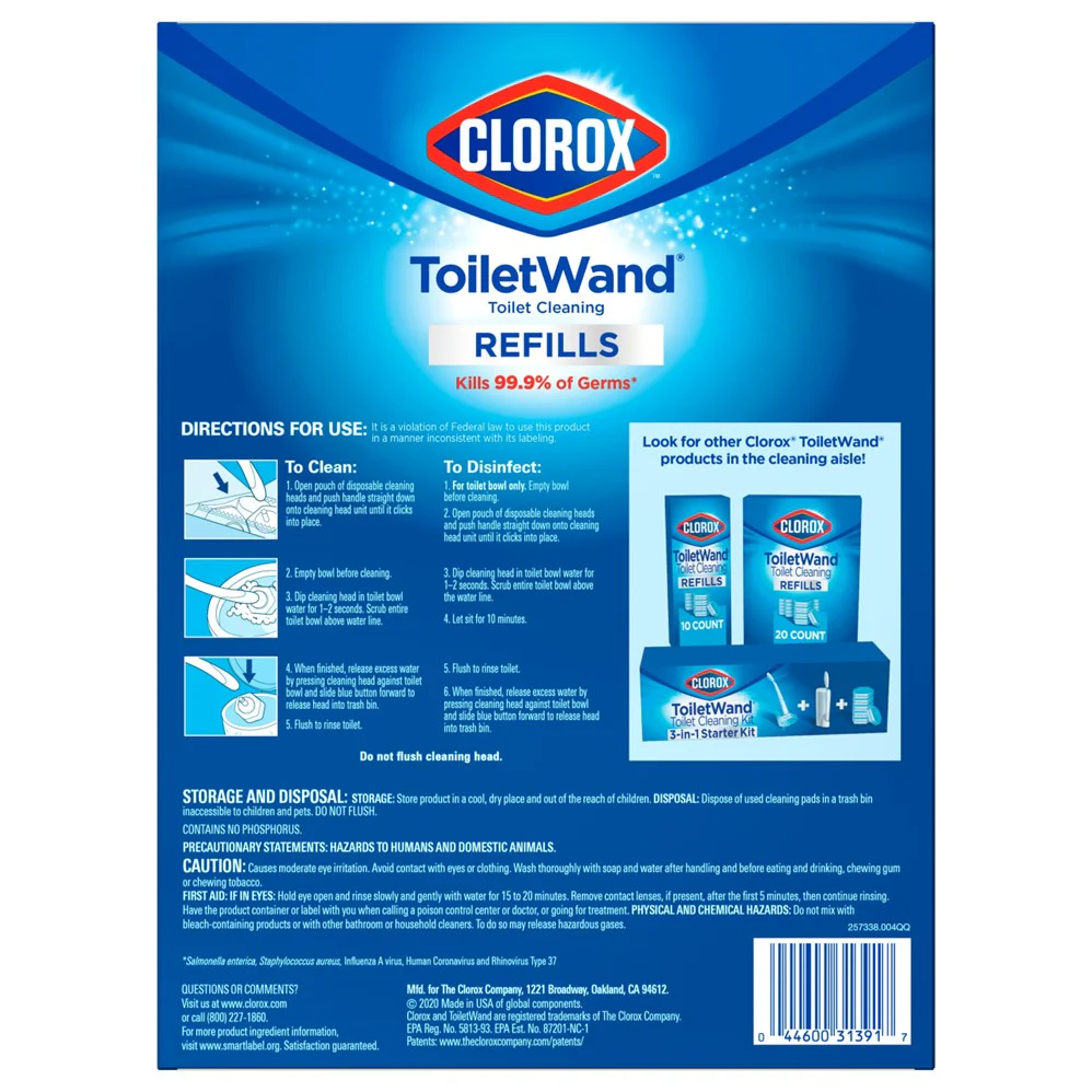 Clorox Toiletwand Disposable Toilet Cleaning Rainforest Rush Refill - 20ct/4pk - Image 2
