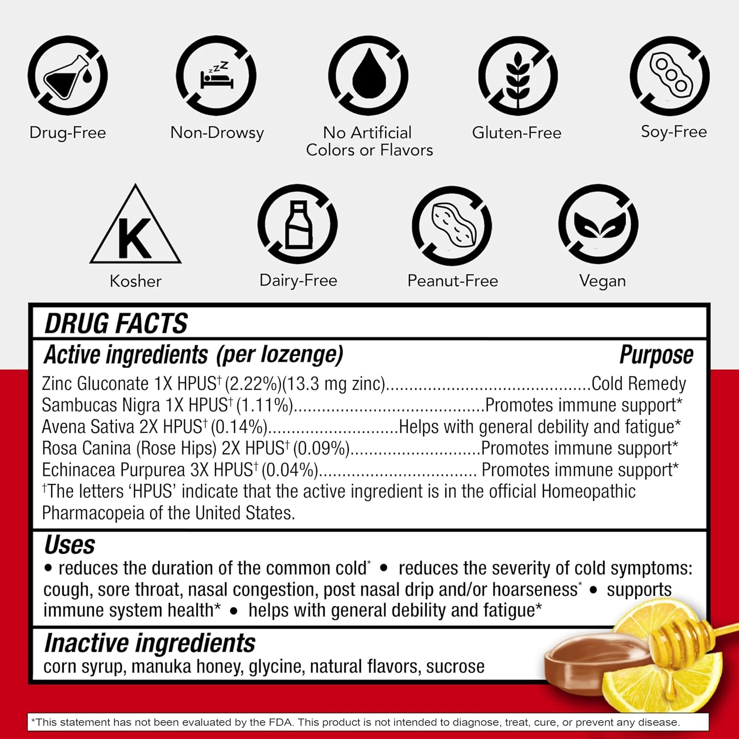 Cold-EEZE Plus Defense Manuka Honey Lemon Flavor Lozenge - 25ct/48pk - Image 2