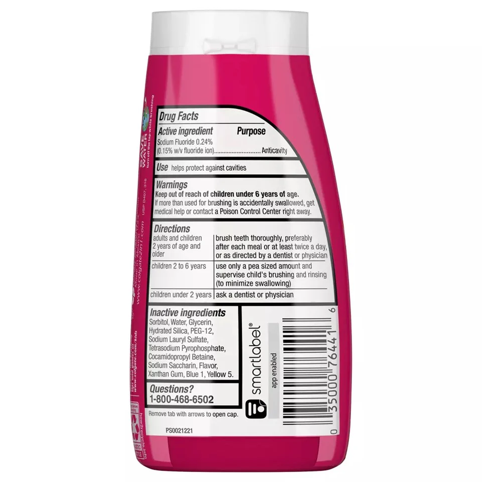 Colgate 2-in-1 Toothpaste & Mouthwash Kids Watermelon Burst - 4.6oz/12pk - Image 2