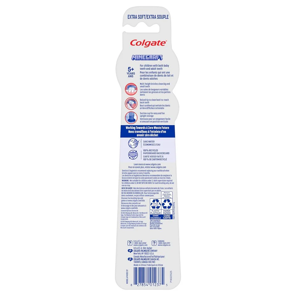Colgate Kids 5+ Full Head Manual Toothbrush Minecraft Extra Soft - 2ct/36pk - Image 2