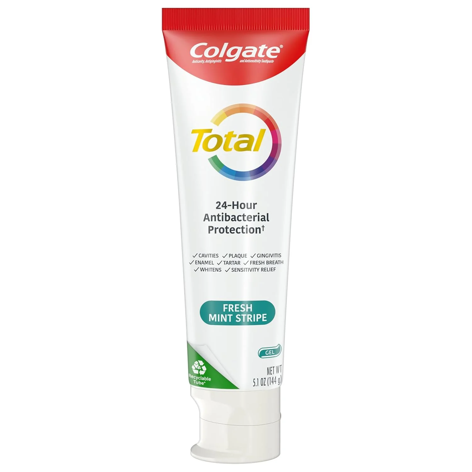 Colgate Total Toothpaste Fresh Mint Stripe Gel - (2x5.1)oz/12pk - Image 2