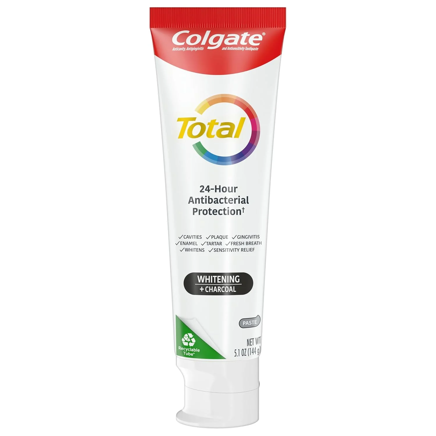 Colgate Total Toothpaste Whitening + Charcoal Paste - (2x5.1)oz/12pk - Image 2