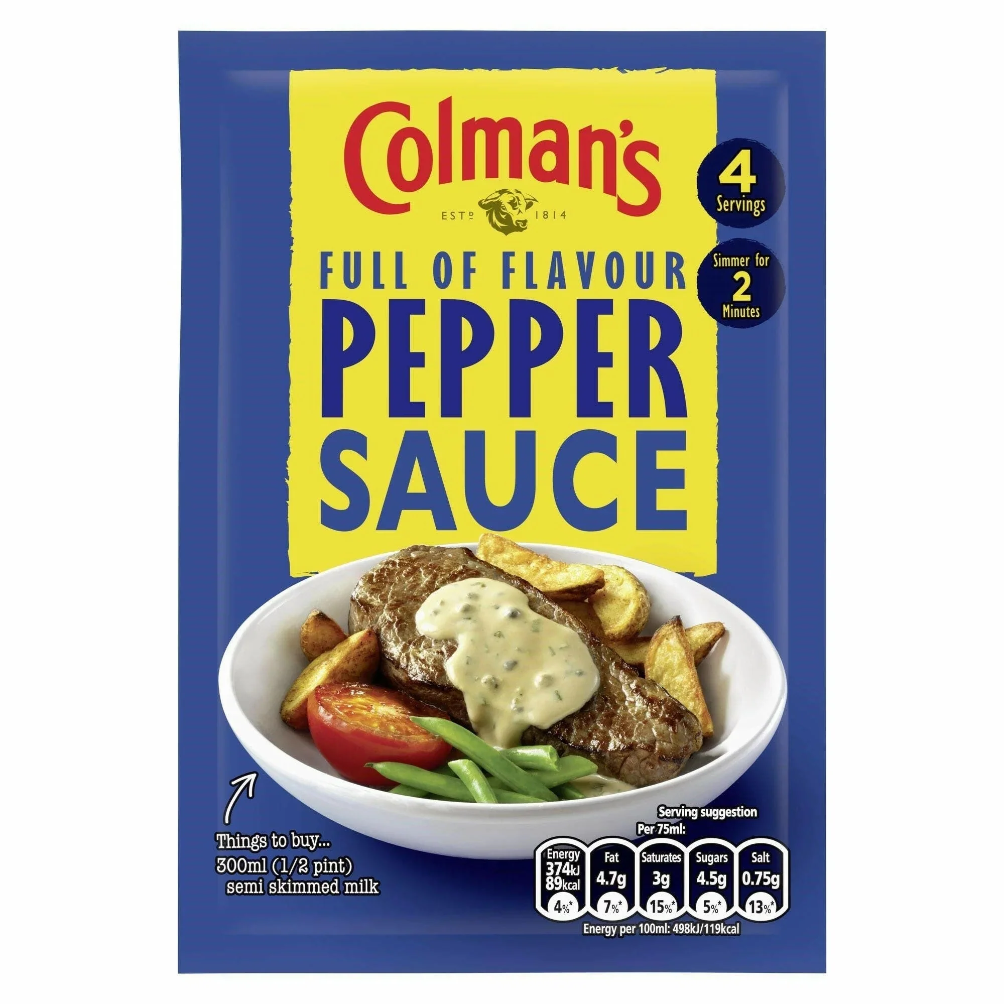 Colmans Pepper Sauce Mix - 1.4oz/16pk