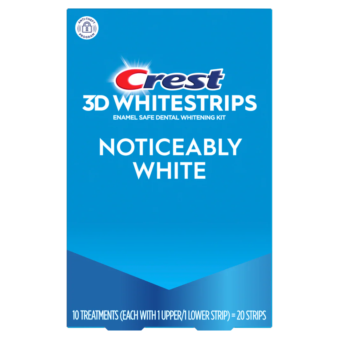 Crest 3DWhitestrips Noticeably White At-Home Teeth Whitening Kit 10 Treatments - 10ct/8pk