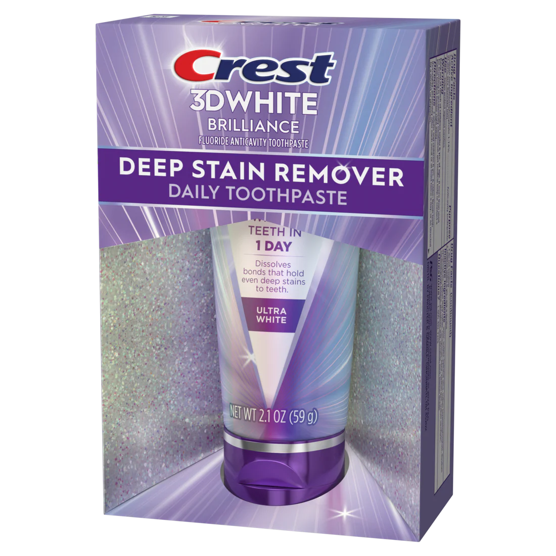 Crest 3Dwhite Brilliance Deep Stain Remover Ultra White Toothpaste - 2.1oz/24pk