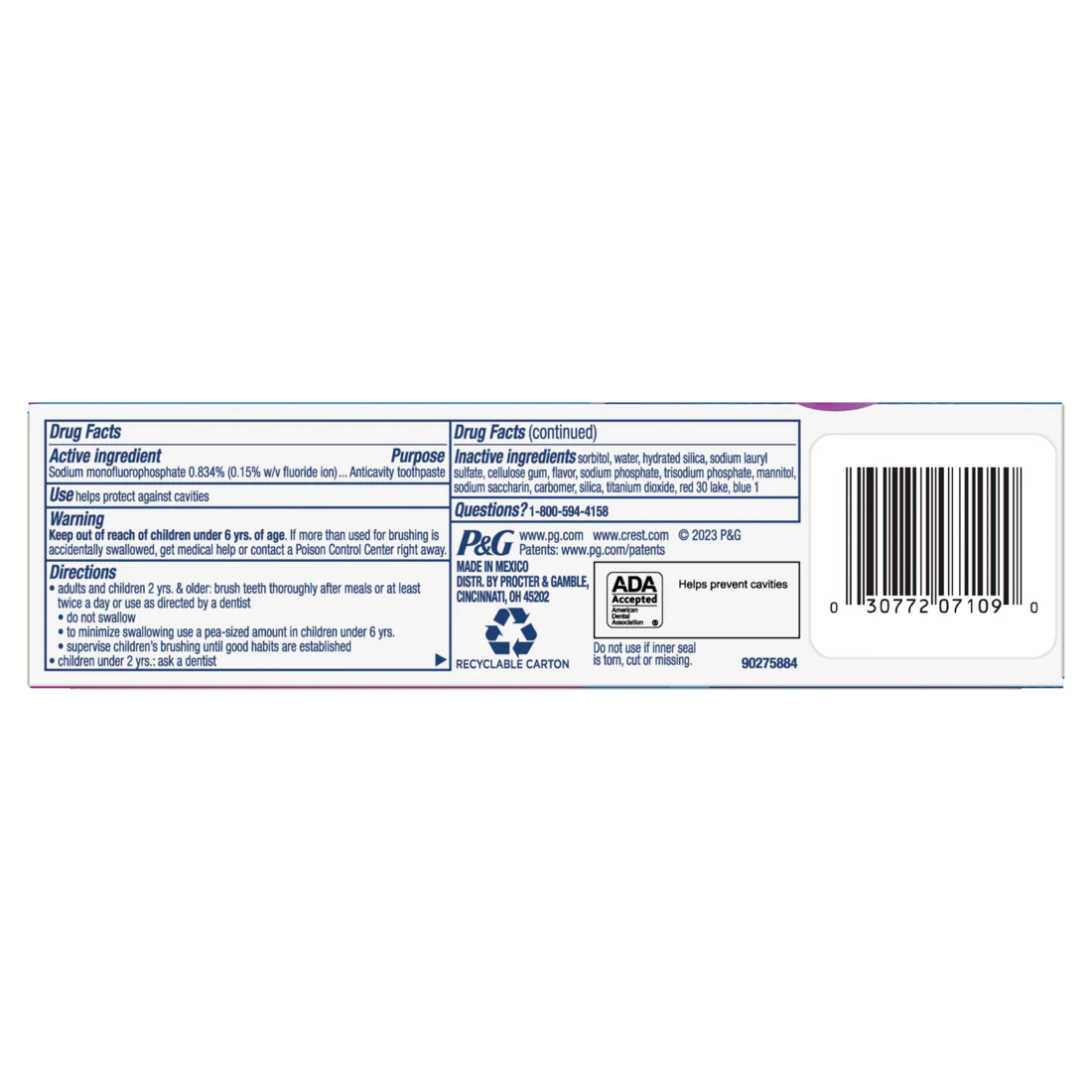 Crest Advanced Kid's Fluoride Toothpaste Bubblegum Flavor - (3x4.2)oz/8pk - Image 3