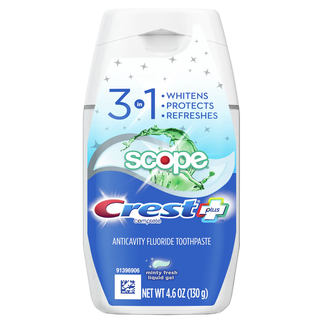 Crest Complete Plus Scope 3-in-1 Whitening Liquid Gel Toothpaste - 4.6oz/24pk