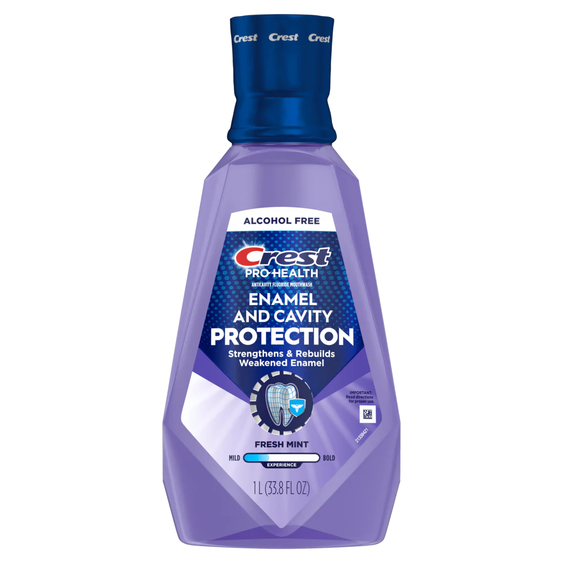 Crest Mouthwash Pro-Health Enamel & Cavity Protection 6-In-1 Benefits Alcohol Free Fresh Mint 1L - 33.8oz/6pk