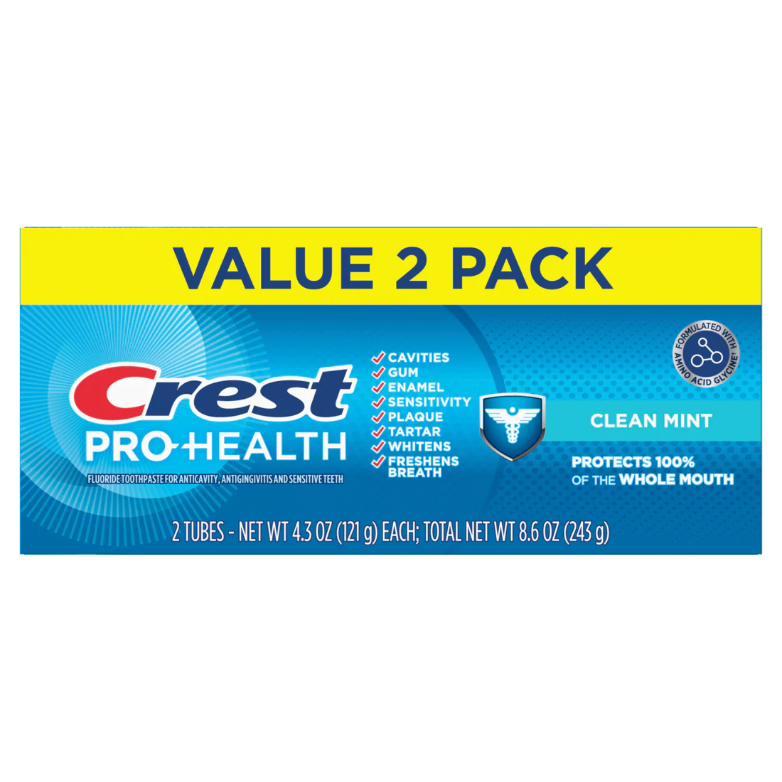 Crest Pro-Health Clean Mint Toothpaste Twin Pack - (2x4.3)oz/6pk