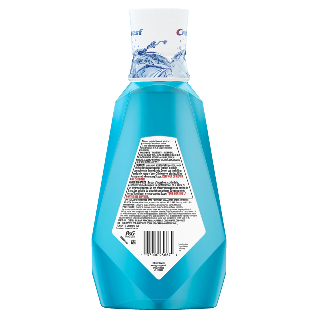 Crest Scope Outlast Mouthwash Cool Peppermint 1L - 33.8oz/6pk - Image 2