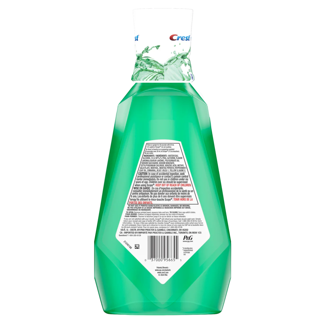 Crest Scope Outlast Mouthwash/Mouth Rinse Long Lasting Freshness Kills Millions Of Bad Breath Germs Fresh Mint 1L - 33.8oz/6pk - Image 2