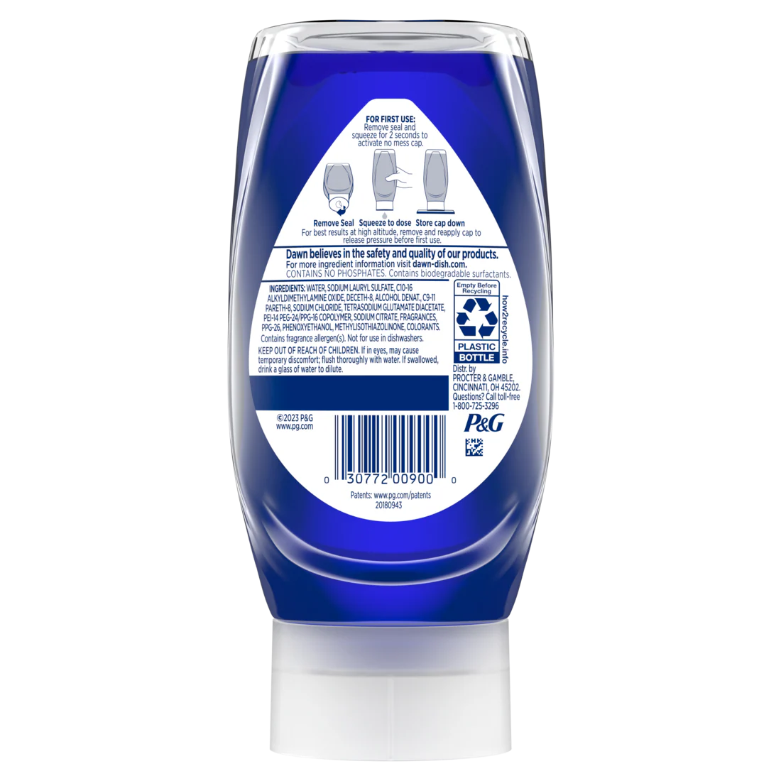 Dawn Platinum Ez-Squeeze Dish Soap Liquid Dishwashing Liquid Grease Removal Fresh Rain - 12.2oz/8pk - Image 2