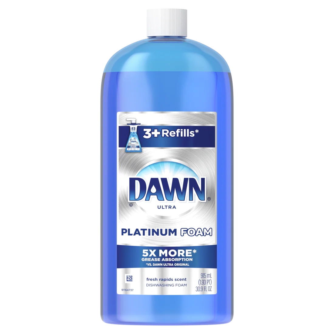 Dawn Direct Foam Dish Soap Dishwashing Liquid Grease Removal Fresh Rain 915 ml - 30.9oz/6pk