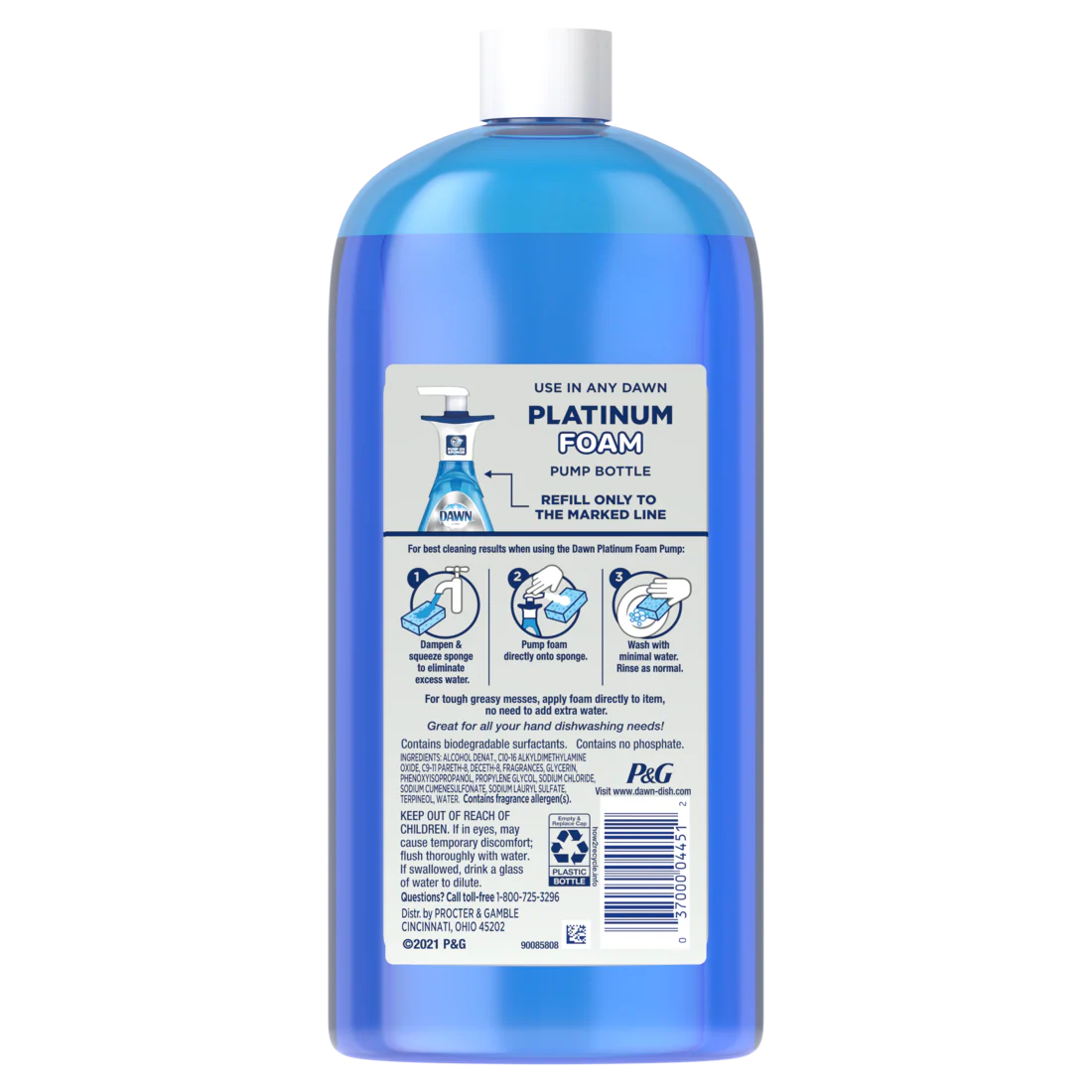 Dawn Direct Foam Dish Soap Dishwashing Liquid Grease Removal Fresh Rain 915 ml - 30.9oz/6pk - Image 2