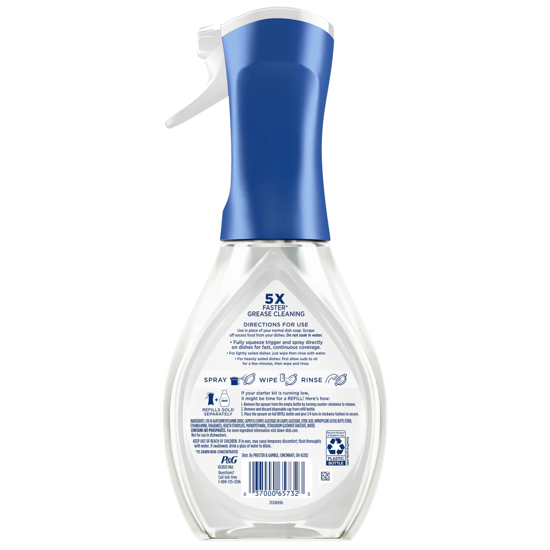 Dawn Powerwash Free & Clear Spray Dish Soap Dishwashing Liquid Light Pear 1 Starter Kit - 16oz/6pk - Image 2