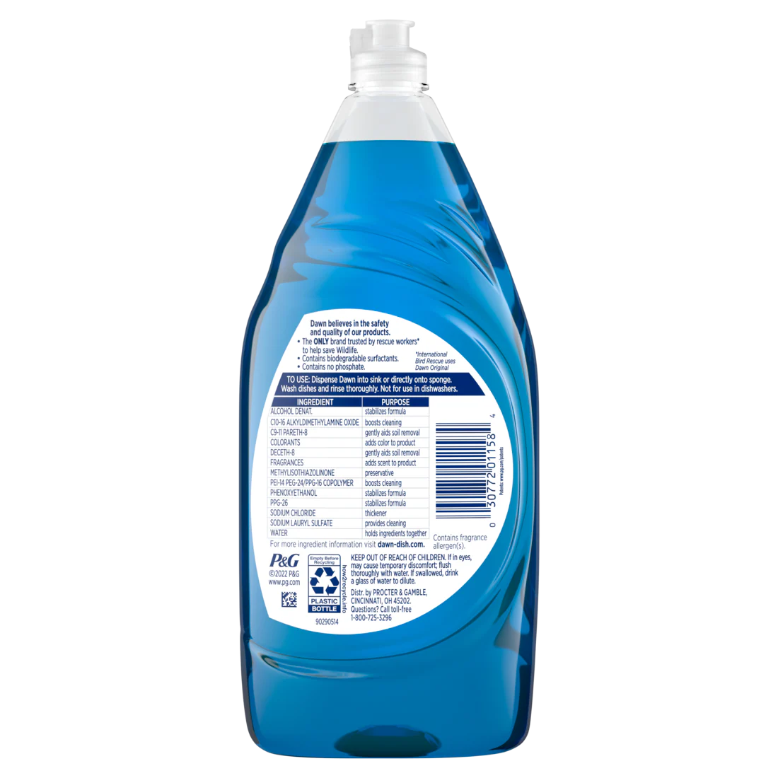Dawn Ultra Dish Soap Liquid Dishwashing Liquid Grease Removal Original - 38oz/8pk - Image 2