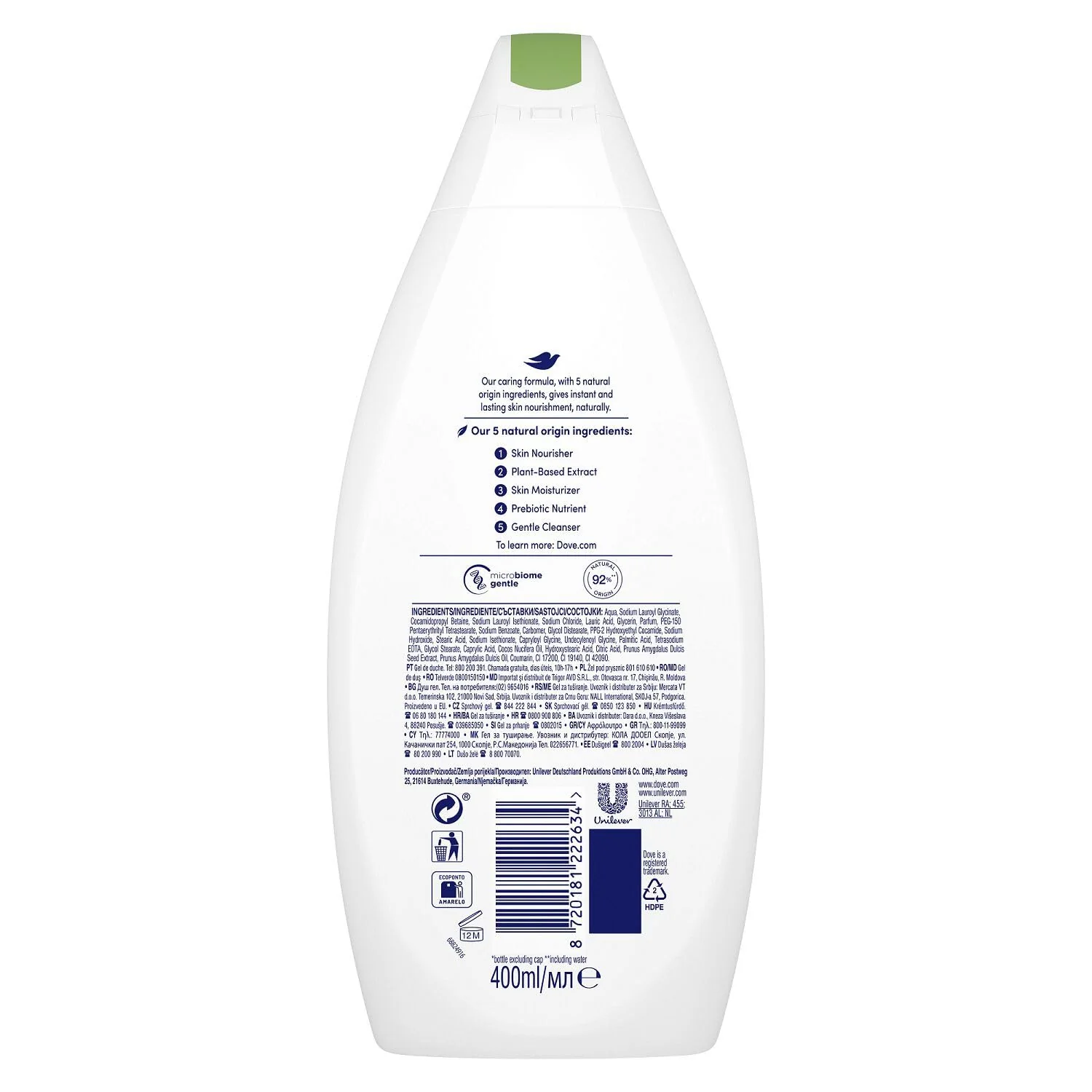Dove Body Wash - Restoring With Coconut Oil & Almond Extract - 13.5oz(400ml)/6pk - Image 2