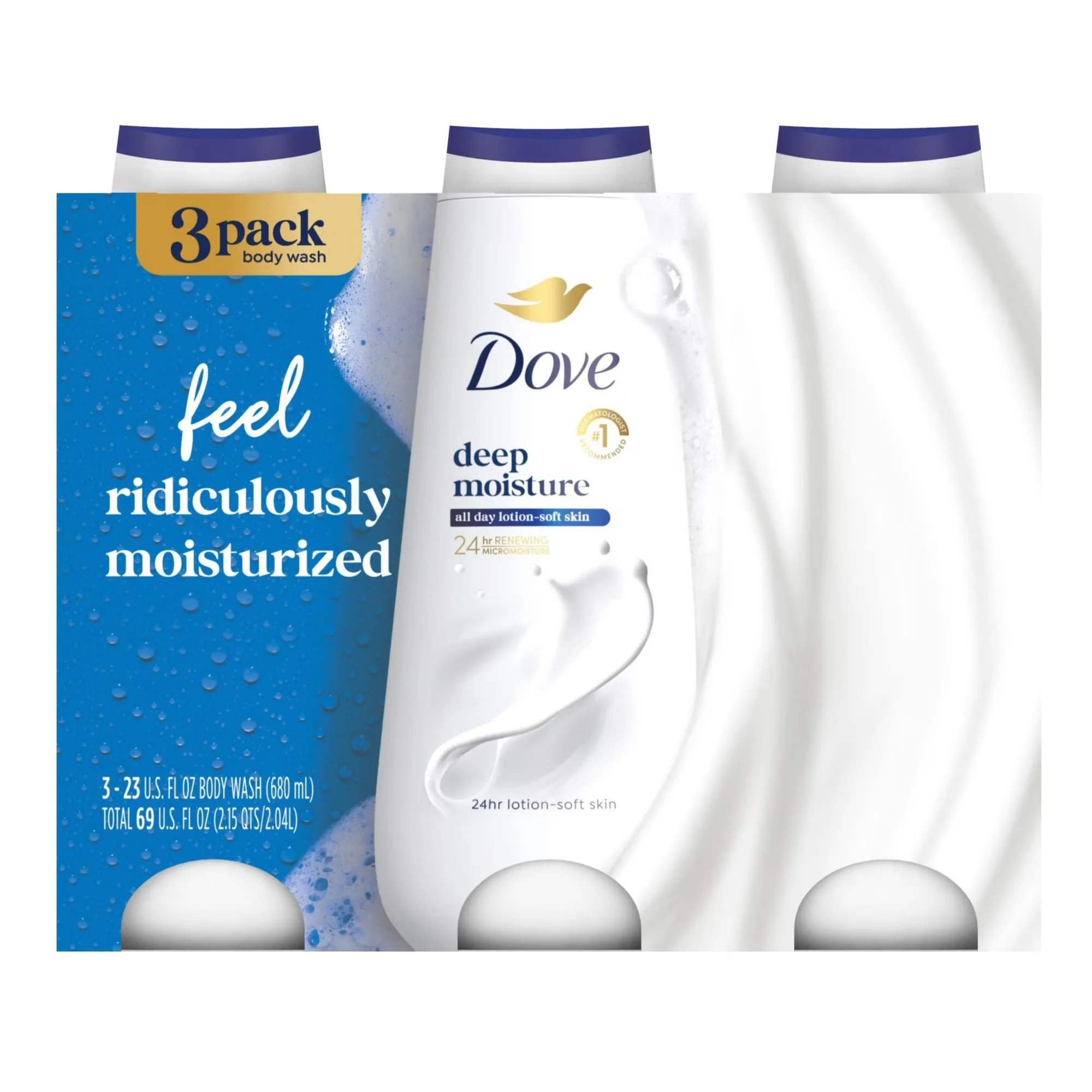 Dove Deep Moisture Renewing Body Wash - 23oz/3pk