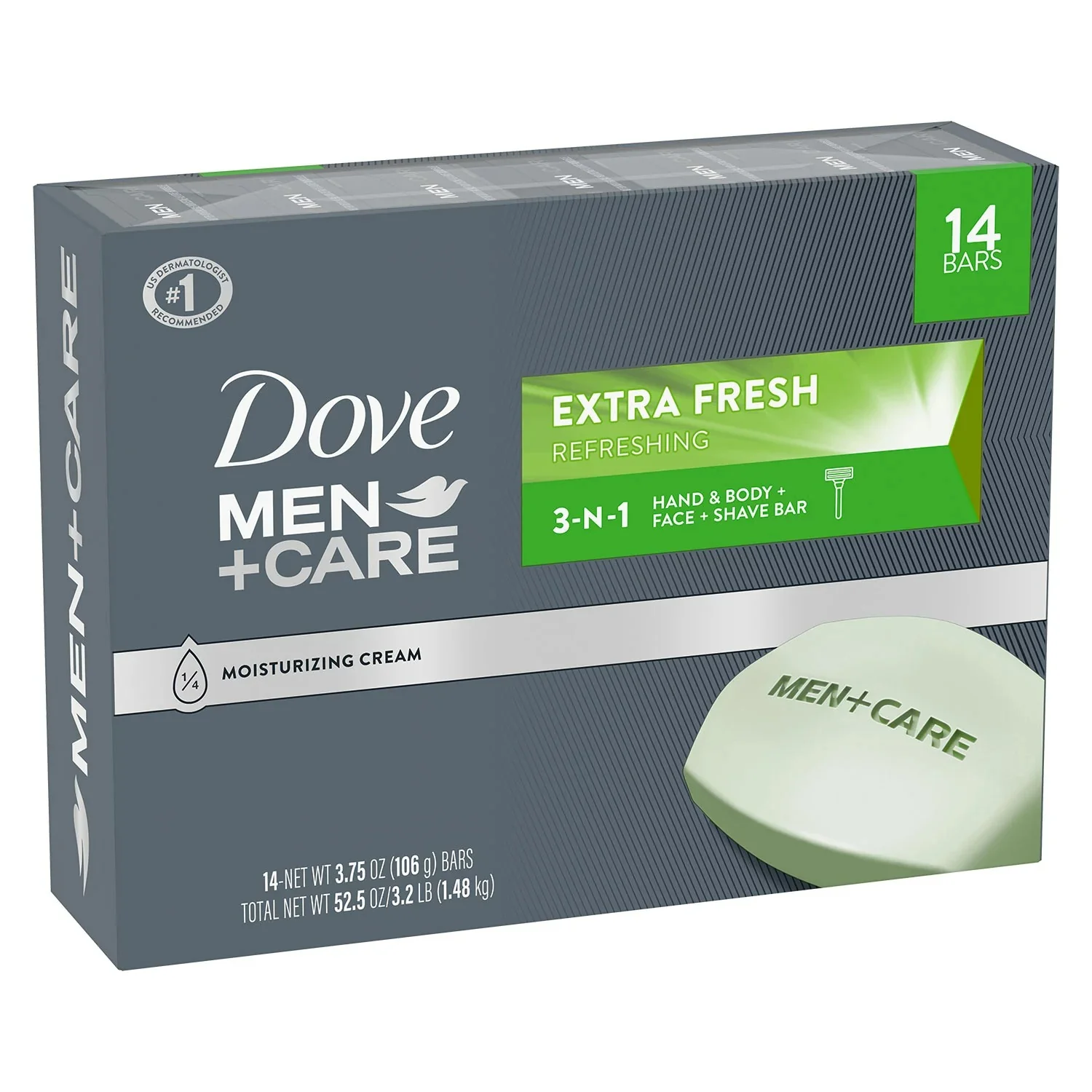 Dove Men+Care Soap Bars Extra Fresh 14 Bars - (14x3.75)oz/1ct - Image 2