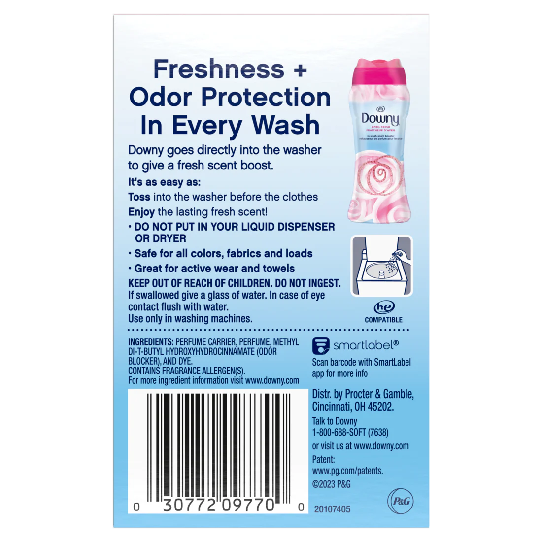 Downy In-Wash Laundry Scent Booster Beads April Fresh Scent - 1.24oz/24pk - Image 2