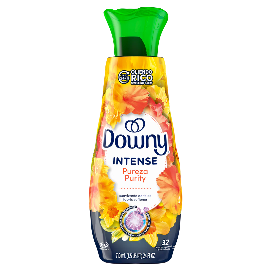 Downy Intense Fabric Softener Liquid Purity Scent 32 Loads In-Wash Liquid Fabric Softener And Laundry Conditioner - 24oz/4pk