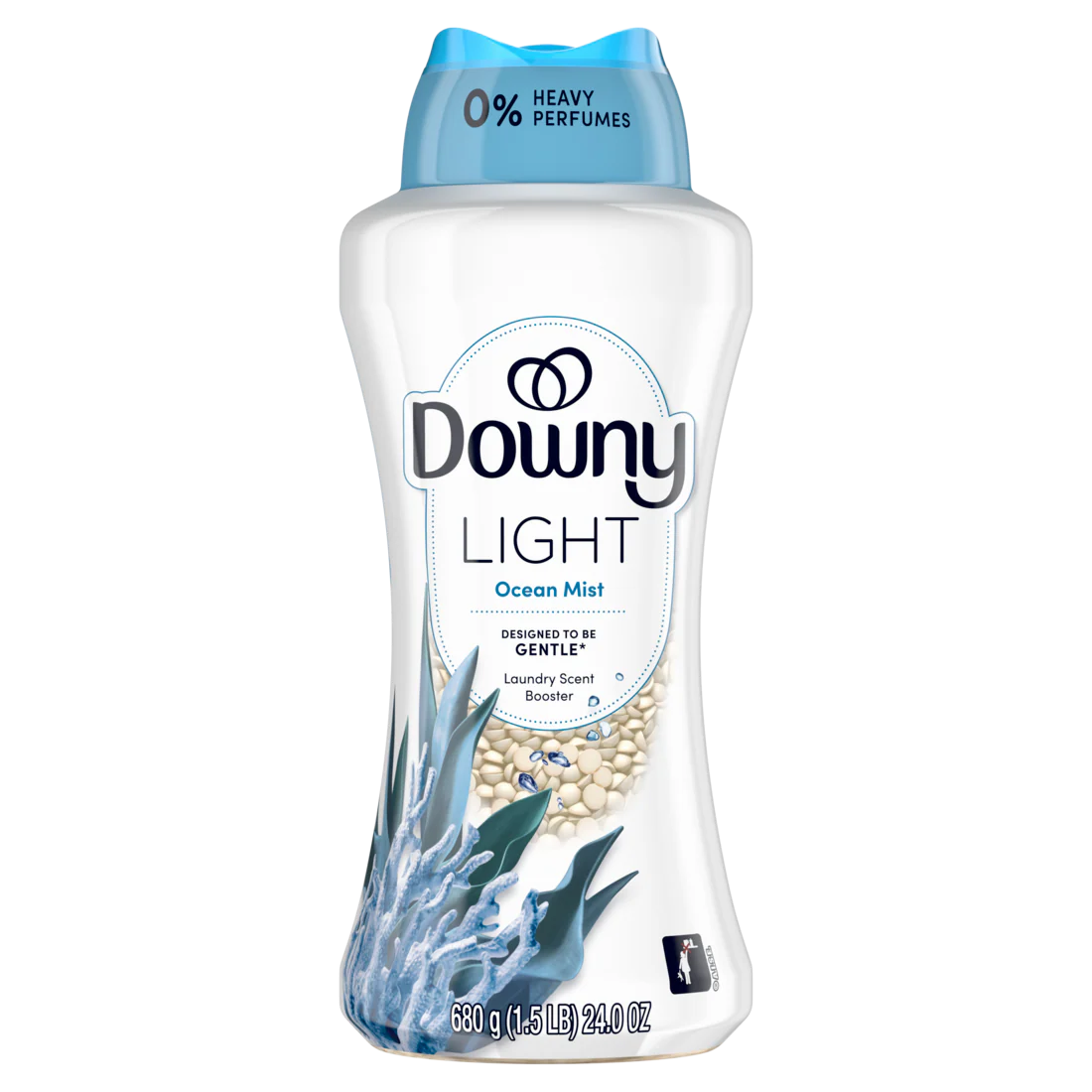 Downy Light Laundry Scent Booster Beads Ocean Mist Scent In-Wash Fabric Beads Designed To Be Gentle With A Light Boost Of Scent No Heavy Perfumes - 24oz/4pk